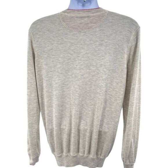 Scotch & Soda Men XL Crewneck Sweater Beige Gray Wool Blend Pullover Casual Knit - Picture 5 of 10
